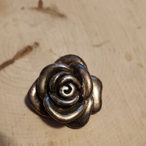 Vintage Chuncky Lightweight Rose Design Pendant Sterling 925